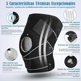 Rodilleras Deportivas, Almohadillas para Ligamentos de Menisco-gris                                                                                   