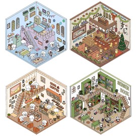 3D House Sticker Set, 3D Sticker Scene Room Sticker Book Sticker House Fun DIY 3D Stickers Creativity Unleashed, Wonderful Gifts for Friends, Family and Children