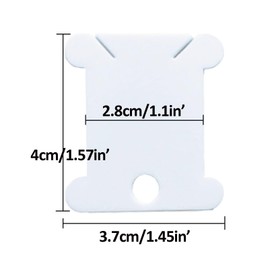 300 Pieces Plastic Floss Bobbins for Cross Cotton Thread Craft DIY Sewing Storage, Thread Organizer Holder, Embroidery Thread Cards Cross Stitch Bobbin, White