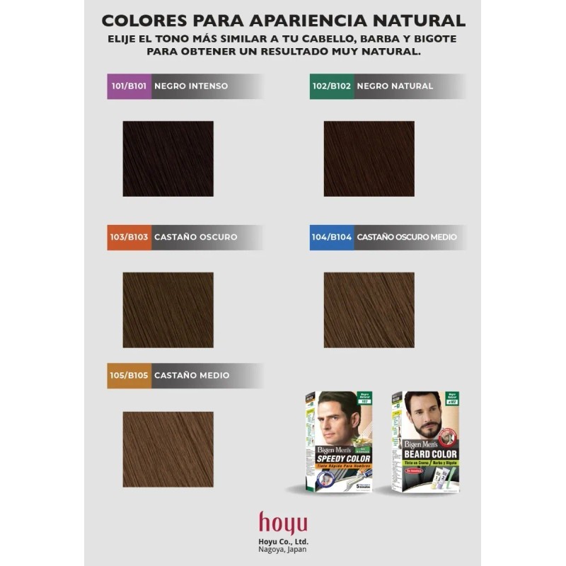 Mayoreo 3piezas Tinte Bigen Men's Barba · Negro Natural B102