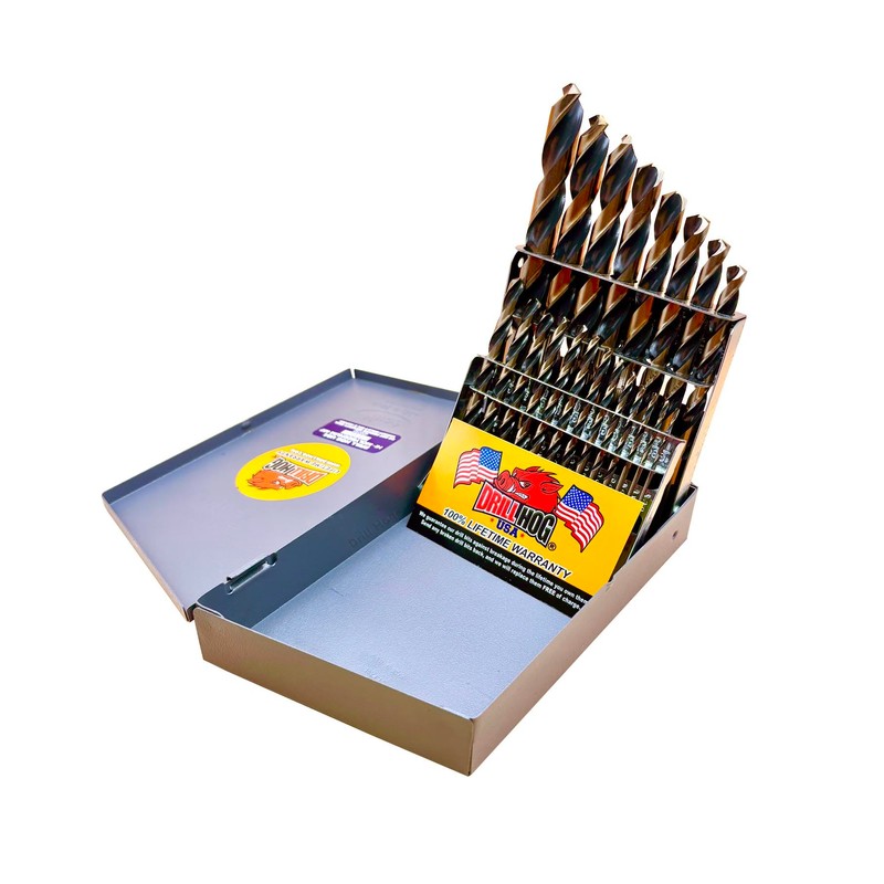 Drill Hog 21 Pc Drill Bit Set Index Hi-Molybdenum M7