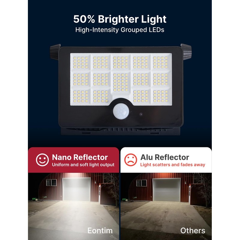 Eontim Solar Flood Light, 232 LEDs Bright Motion Sensor Outdoor