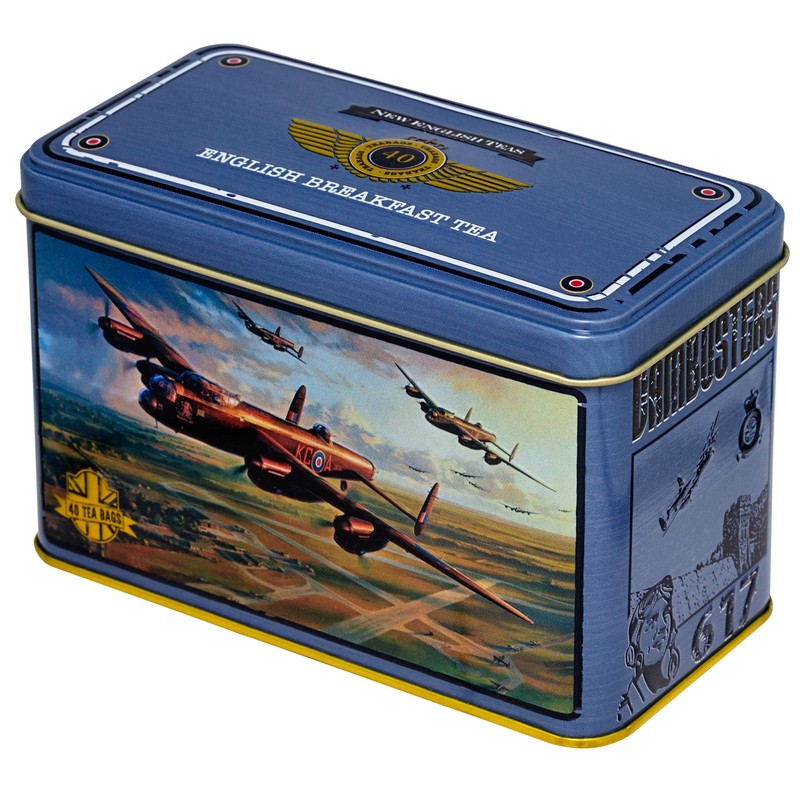 New English Teas Lancaster Bomber Tea Tin with 40 Breakfast