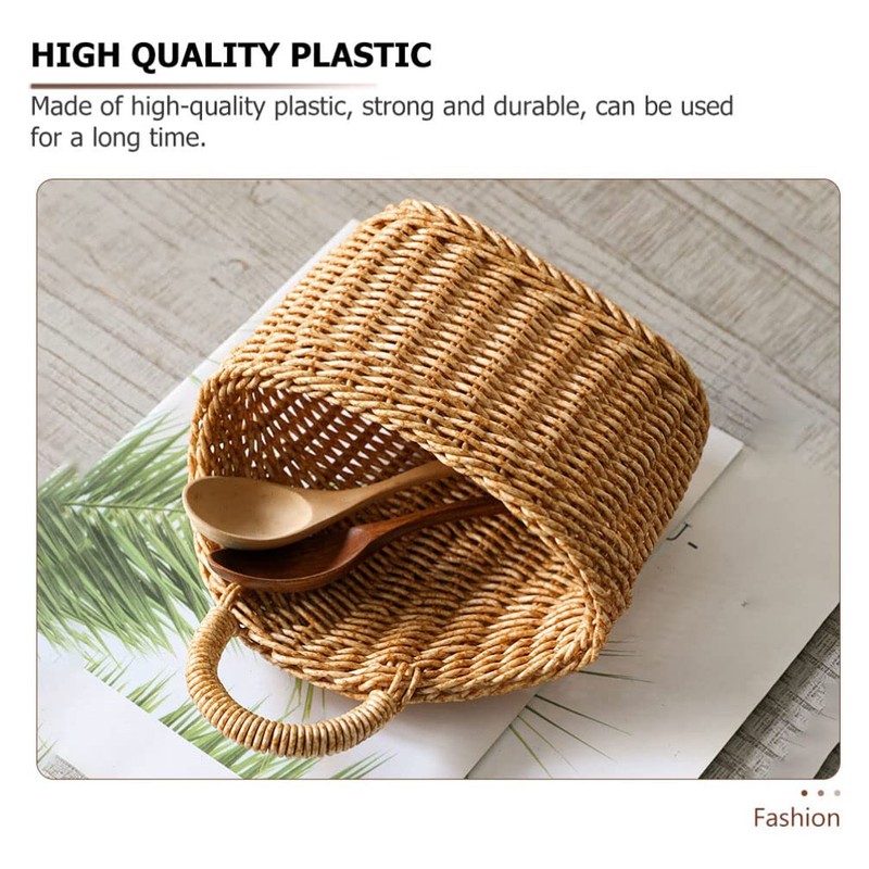 Healvian Hanging Basket for Kitchen Ginger and Garlic Organizer Woven