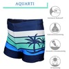 Aquarti Boys' Swimming Trunks Striped with Surfer Motif - 152