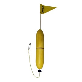 KUFA Sports Shrimp Float with PVC Flag Pole, Yellow, 48-Inch