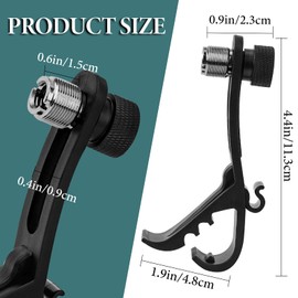 Geekria for Creators Drum Rim Microphone Clip, Universal Microphone Clamp Compatible with Shure BETA 52A, PGA56, Adjustable Drum Mic Clip, Shockproof Musical Instrument Supplies (Black / 2 Pack)