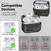 Skyconser (with Safety Lock) Pager Case Compatible with AirPods Pro 2nd Generation Case Cover with Cleaner Kit,Sturdy Hard TPU Protective for AirPods Pro 2 Charging Case(USB-C)(2023/2022/2019) for Men-Black
