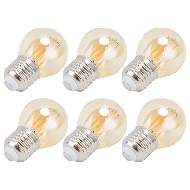 6Pcs Vintage LED Light Bulb Gold Glass Dimmable G45 E27