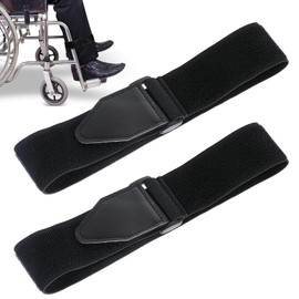 Wheelchair Foot Straps, Wheelchair Leg Strap, Wheelchair Restraint Strap for Elderly Patient, Dementia, Paralysis, Parkinson's, Legs Spasm, to Prevent Sliding, Wheelchair Accessories, Black, 2Pack