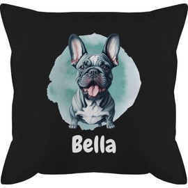 Cushion 50 x 50 cm – French Bulldog – Dog Owners Gift – 50 x 50 cm – Black – French Cushion Cover Dog Owner Frenchie Cushion + Dog Motif Bulldogs