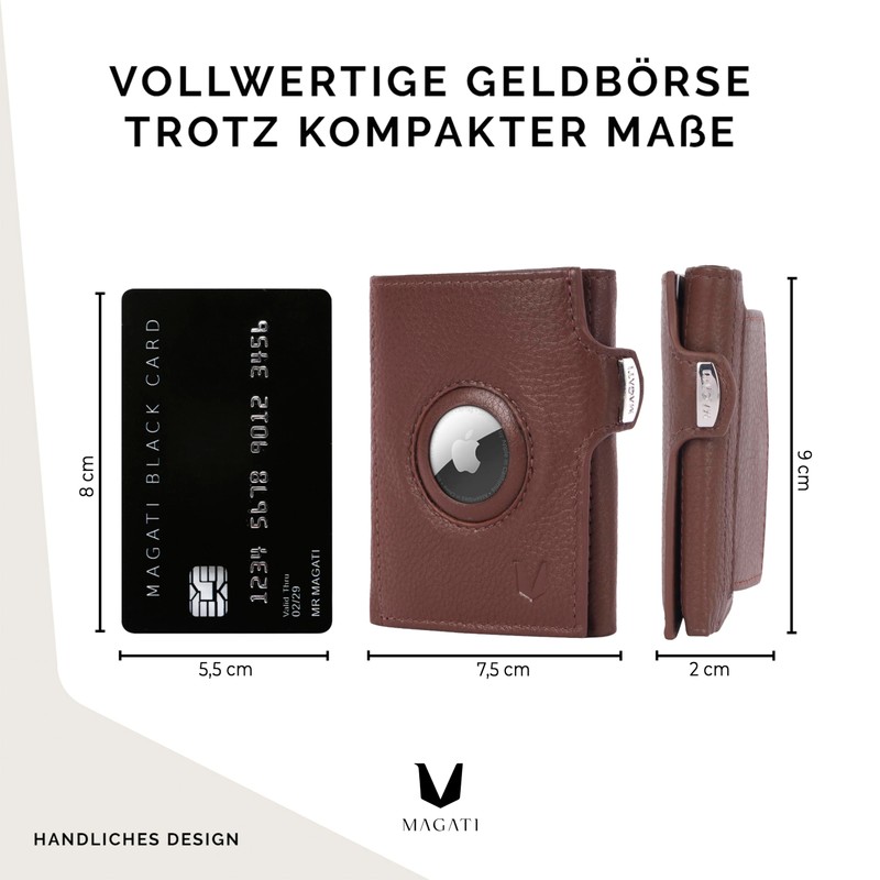 MAGATI Slim Wallet with Coin Compartment, RFID Protection, Mini Wallet