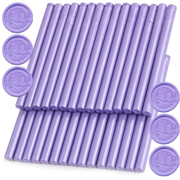 Pearl Purple Wax Seal Sticks, 30pcs Sealing Wax Sticks, HOSEALING