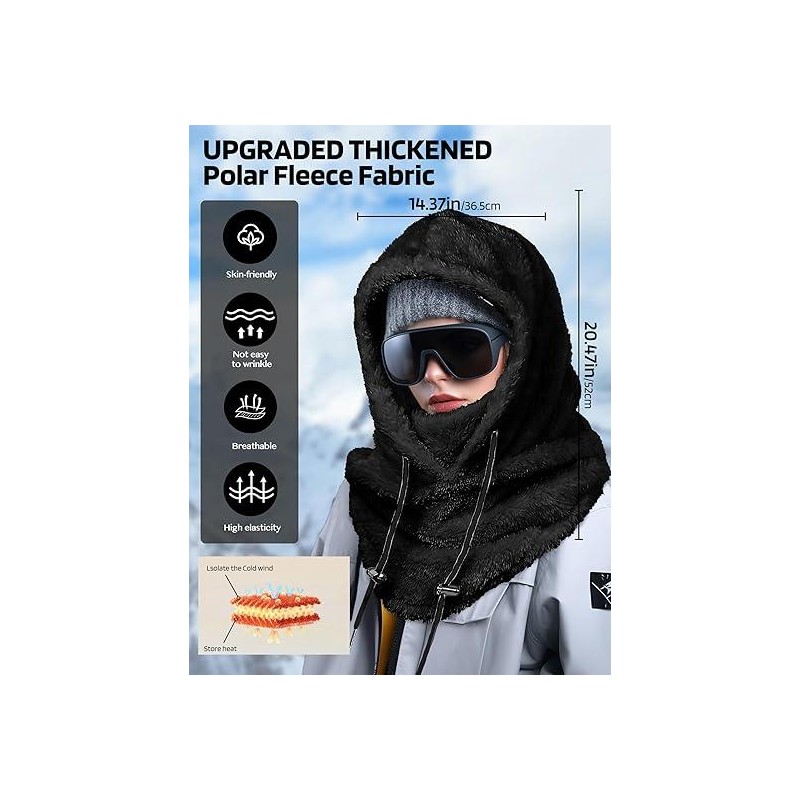 Balaclava Winter Ski Mask for Men Women, Fleece Face Mask