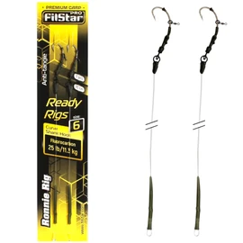 PRO FILSTAR Carp Fishing Ronnie Rig Fishing Hook N6, Fluorocarbon Leader 20 cm 11 kg Аnti Tangle Sleeve - Curve Shank Hook - Pop Up Fishing Bait - Boilies Hair Rig - Carp Fishing Accessories - Carp