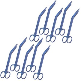 OdontoMed2011 Lister Bandage Scissors, Stainless Steel, Adult - Bulk Multipack - Select Quantity (7.25" - 10 Pack, Blue Color)