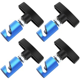 Riakrum 4 Pcs Car Hood Prop Struts Clamp, 0.55 Inch Hood Prop Tool, Adjustable Lifting Clip, Aluminum Lift Support Clamp, Spark Plug Fixing Caliper for Automotive Rod Tailgate Retaining Holder(Blue)
