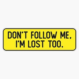 Don'T Follow Me I'M Lost Too Funny Bumper Vinyl Sticker Waterproof Bumper Sticker Laptop Window 5"