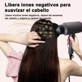 XTxinteng Secador De Pelo Iónico De 1800w Con Difusor 3 En 1 Plegable