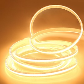 pcning COB Flexible LED Strip Light Warm White 2 m 230 V Direct Connection 2 Metre LED Strip Waterproof IP67 3000 K (Warm White, 2 M)