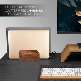 DnU Avenue Wooden Ergonomic Laptop Stand – Laptop Holder for MacBook and Other Laptops | Wooden Office Desk (Indian Rosewood)