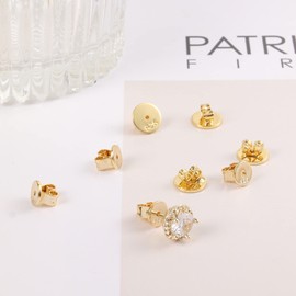 ASH'S CHOICE Sterling Silver 925 Clasps for Stud Earrings, Pack of 8 Silver Gold Stud Earrings Stopper Ear Stoppers Clasps Safe Replacement for Posts, Butterfly Clasps, Sterling Silver