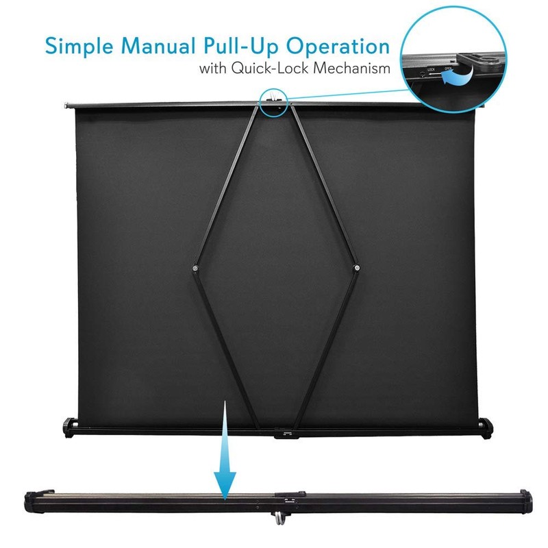 Pyle 50 Inches Projector Screen Portable Floor Standing Fold-Out Roll-Up