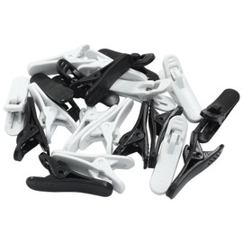 Kemcatui 20Pcs Headphone Cable Clip, Black and White Headset Wire Clip Mini Cord Clips Holder for Earphone Wire, Microphone Wire, Round Wire