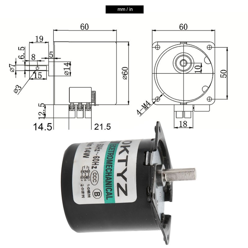 Mini Motor AC Synchronous Metal Gear Slow Speed Permanent Magnet