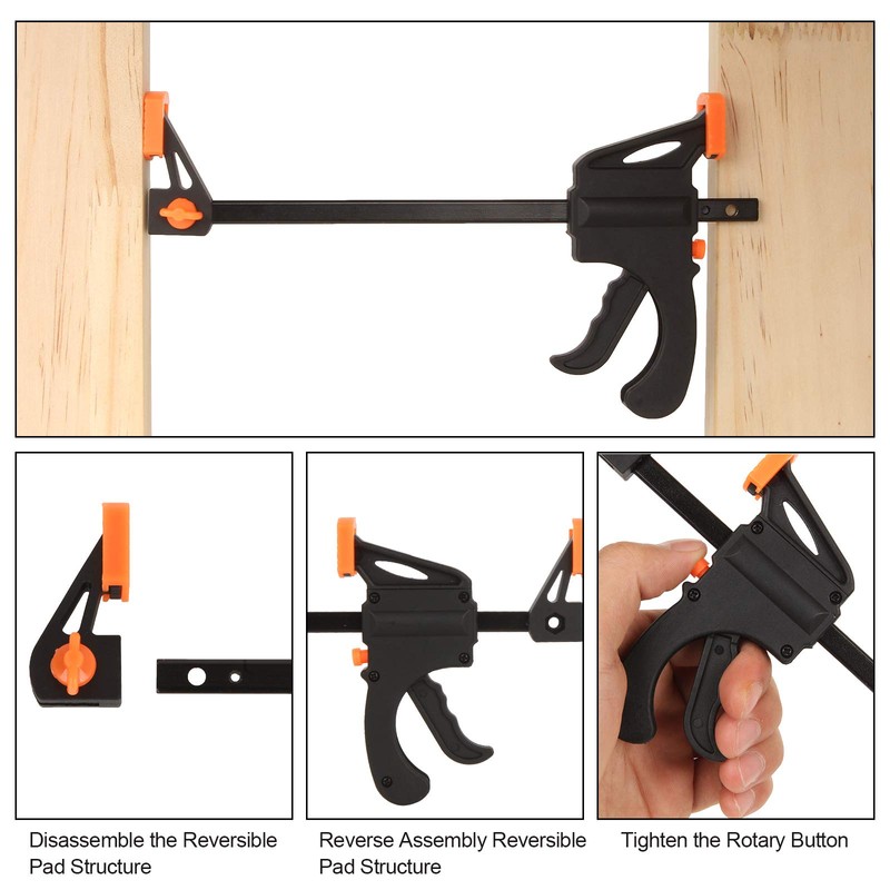 LISHINE 4 Inch Bar Clamps for Woodworking, 8 Pack Quick