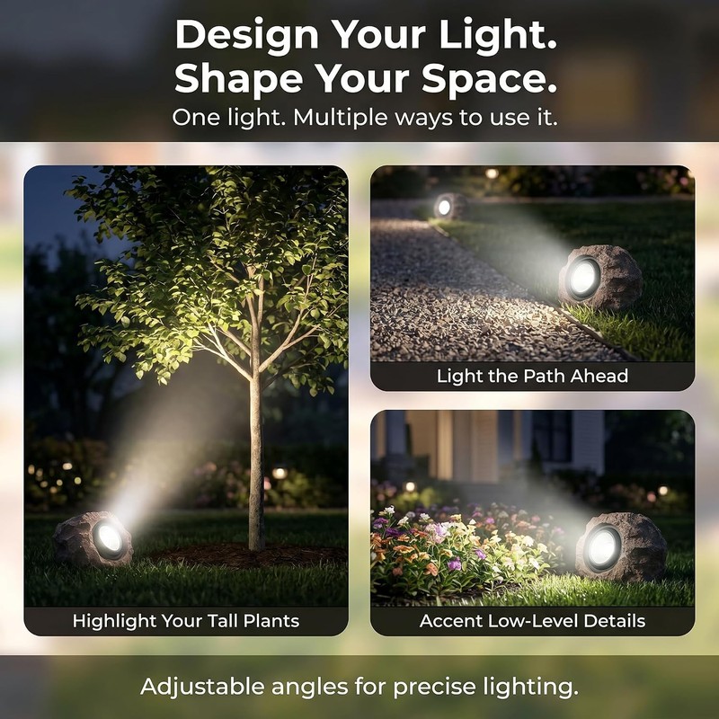 Candieslife LT-151S4 Luces Solares para Rocas de Jardín y Paisaje