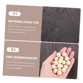SEWACC 1set Faux Fur Square Fabric and Wooden Kit for Gnome Crafting Soft and Decor Includes Fabric Squares and Wooden Beads for Holiday Projects