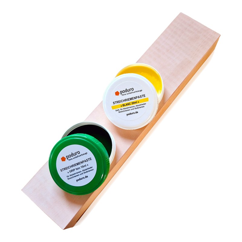 PODURO Double Stripping Leather Set with 2 Leather Sides and