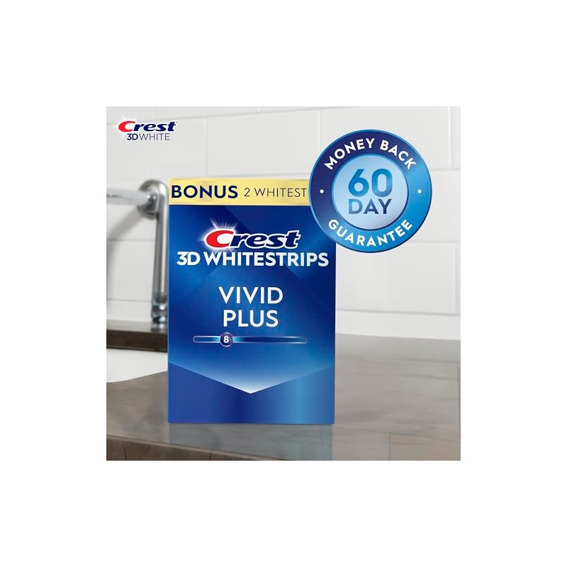 Crest - 3D White Whitestrips Vivid Plus, 24 Tiras