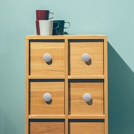 NAKUPENDA Pack of 6 Furniture Knobs, Round Ceramic Cupboard Drawer Knobs, Ceramic Round Handles for Children's Room, Kitchen, Cabinets, Bookshelf (White)