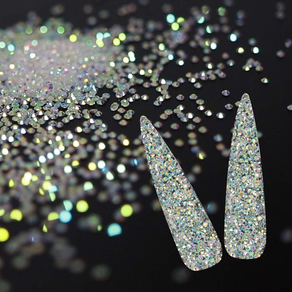 10000PCS Rhinestones Iridescent Crystals Long Lasting AB Shine Like Swarovski for Nail Art Phone DIY Crafts& Nail Beauty Makeup Decoration