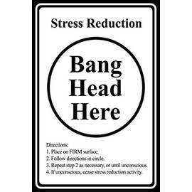 Laminated Bang Head Here Stress Reduction Funny Poster Dry Erase Wall Art 12x18