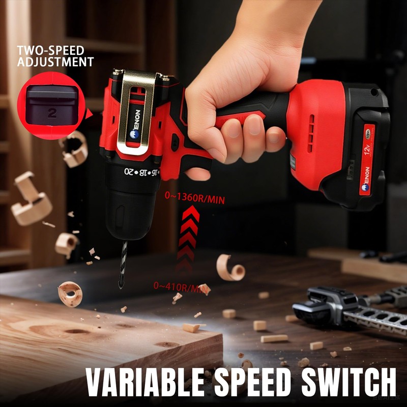 Brushless Cordless Drill Set,12V Power Drill Set with Battery and