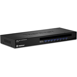 TRENDnet 8-Port USB/PS2 Rack Mount KVM Switch, TK-803R, VGA & USB Connection, Supports USB & PS/2 Connections, Device Monitoring, Auto Scan, Audible Feedback, Control up to 8 Computers/Servers
