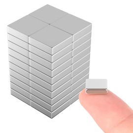 Super Strong Square Neodymium Magnets, 0.4 x 0.4 x 0.1 inches (10 x 10 x 3 mm), Set of 10, Nickel Plated, Strong Magnet, DIY Whiteboard, Refrigerator, Storage, Crafts, Silver (10 x 10 x 3 mm), 10