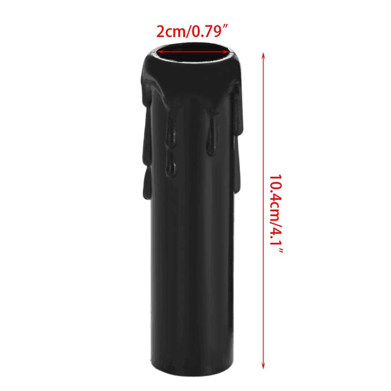 Skelang 24 Pcs 4" Tall Candle Socket Covers, Black Candle