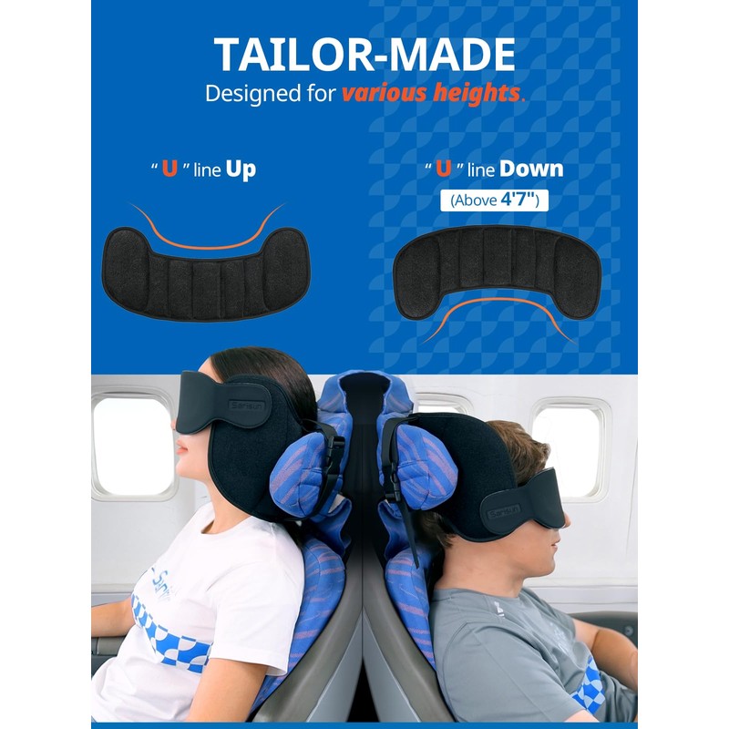 SARISUN Travel Pillow, Upgrade Airplane Pillow for Long Flight, 360°