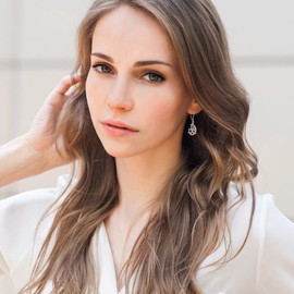 YL Celtic Knot Dangle Drop Earrings Sterling Silver Moon Leverback Earrings Gemstones Jewelry for Women, Metal, Alexandrite