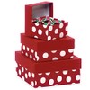 NW Red With White Polka Dots Small Nested Boxes -