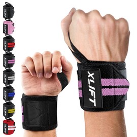 xlift 2 x Fitness Wrist Wraps Crossfit Accessories Wrist Brace for Weightlifting Wrist Wraps for Men and Women (Black/Pink)