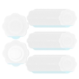 JayruiMice Disposable Flower Shaped Castor Oil,Spunlace Absorbent Wrap,Disposable Organic Cotton,Highly Absorbent,Leak-Proof,Self-Adhesive,No Wash,Breathable(Oil Not Included) (White,100 Pcs)