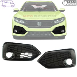 New Front Left Driver & Right Passenger Fog Light Molding Side Garnish For 2017-2019 Honda Civic Direct Replacement 71103TGGA20 71108TGGA20 71108TGGA30