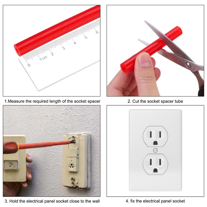 sourcing map 16pcs Electrical Outlet Spacers Extender Kit Include 8pcs