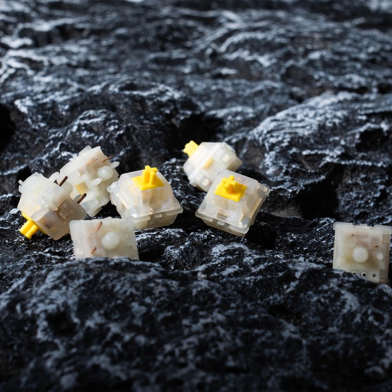 GATERON Milky Yellow Pro Keyboard Switches, KS-3X1 Single Layer Pins