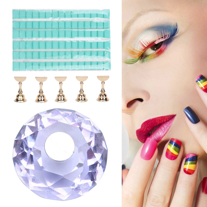 Nail Art Display Stand Set Magnetic Crystal Holder Practice Showing